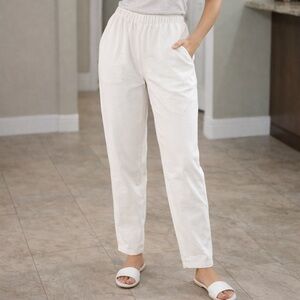 BonWorth White Elastic Waist Pants Women’s Petite Medium NWT